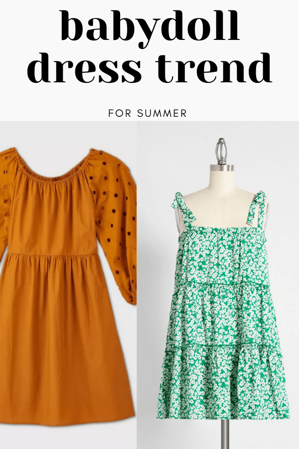 Collage of two babydoll dresses