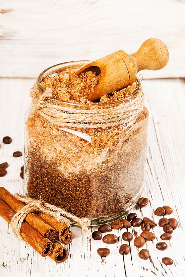 Homemade sugar scrub for your DIY foot spa