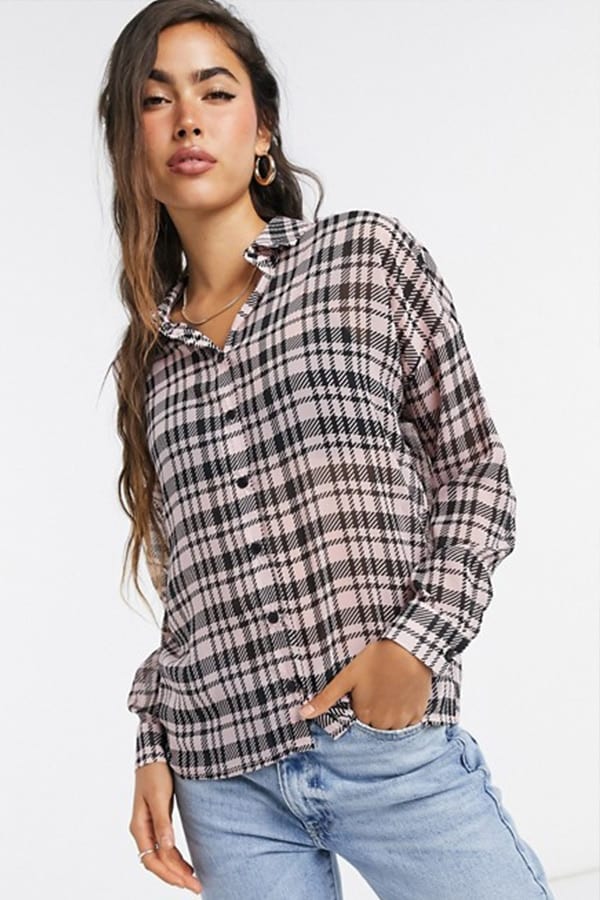 Houndstooth women's long-sleeved top from ASOS
