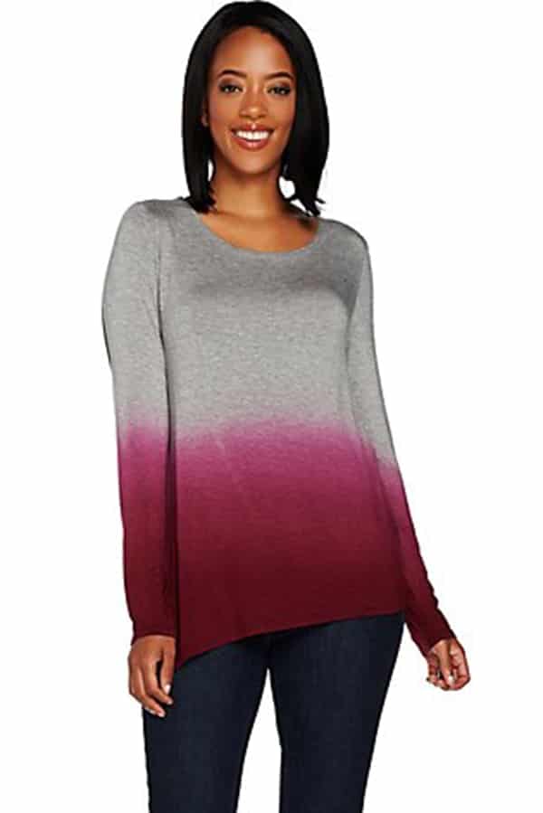 Long-sleeved, dip dye top 