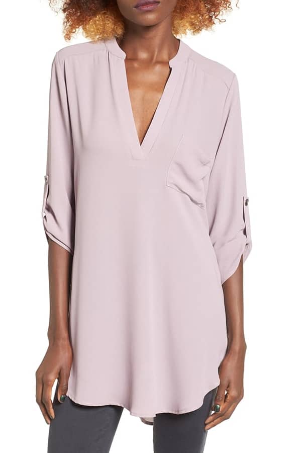 Pink henley tunic from Nordstrom 