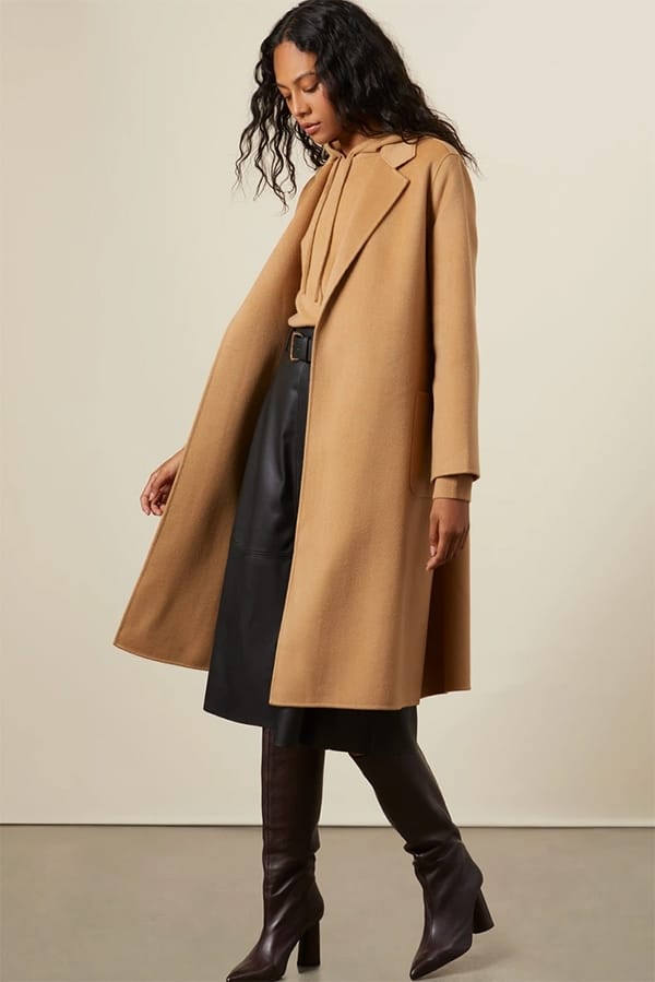 Kinsey Wool Cashmere Double Faced Robe Coat from Italic 