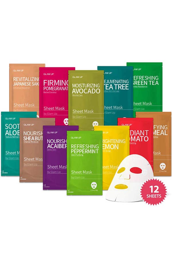 Sheet mask beauty gift set.