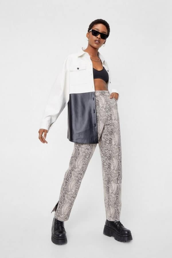 Faux leather oversized top from Nastygal.