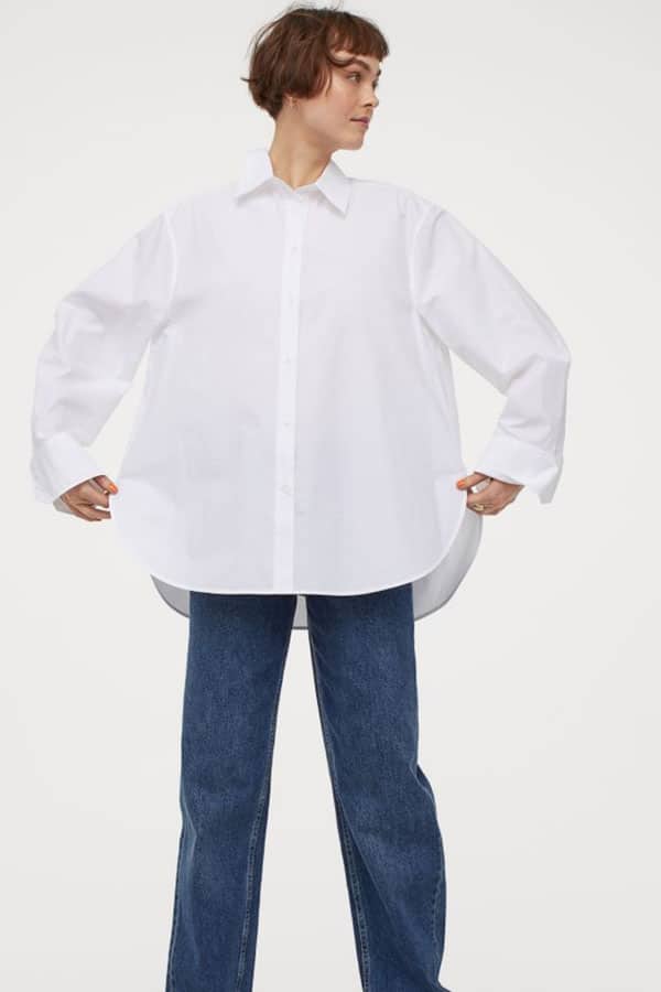 White, cotton oversized top from H&M.