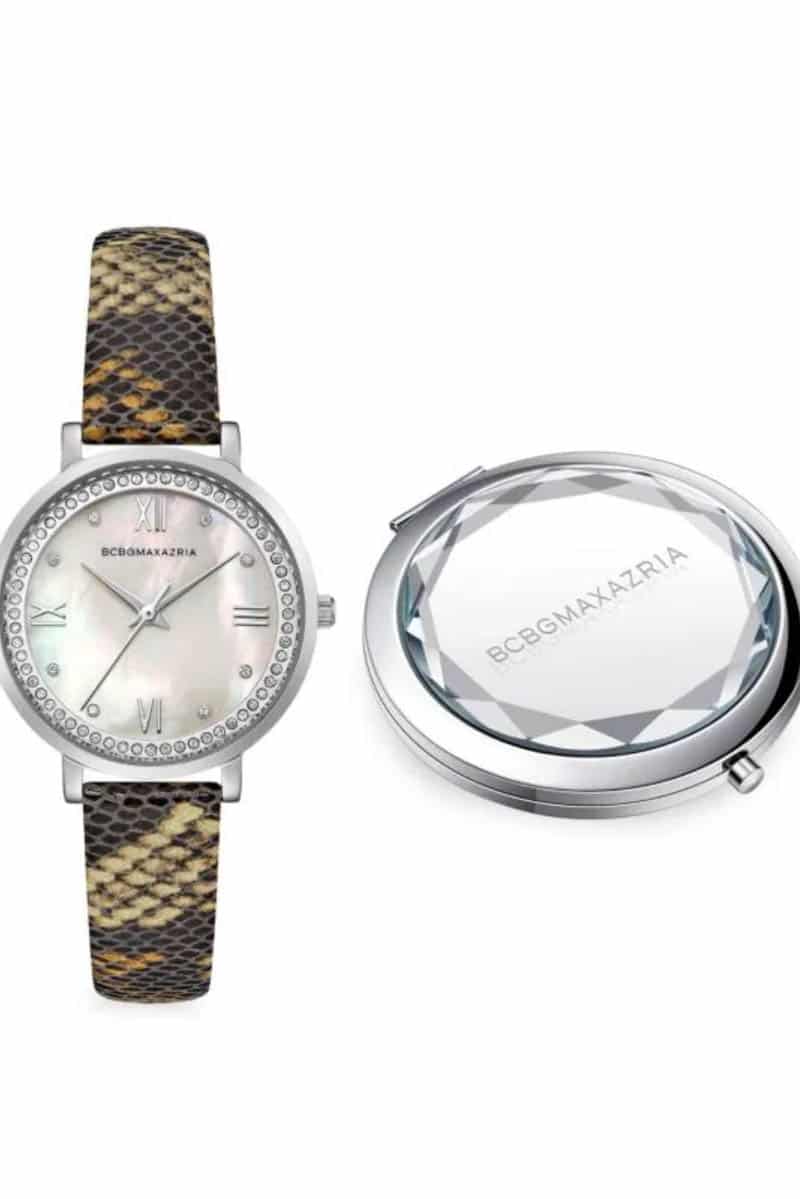 Watch and compact mirror set.