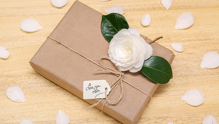 Gift box with tag that reads,