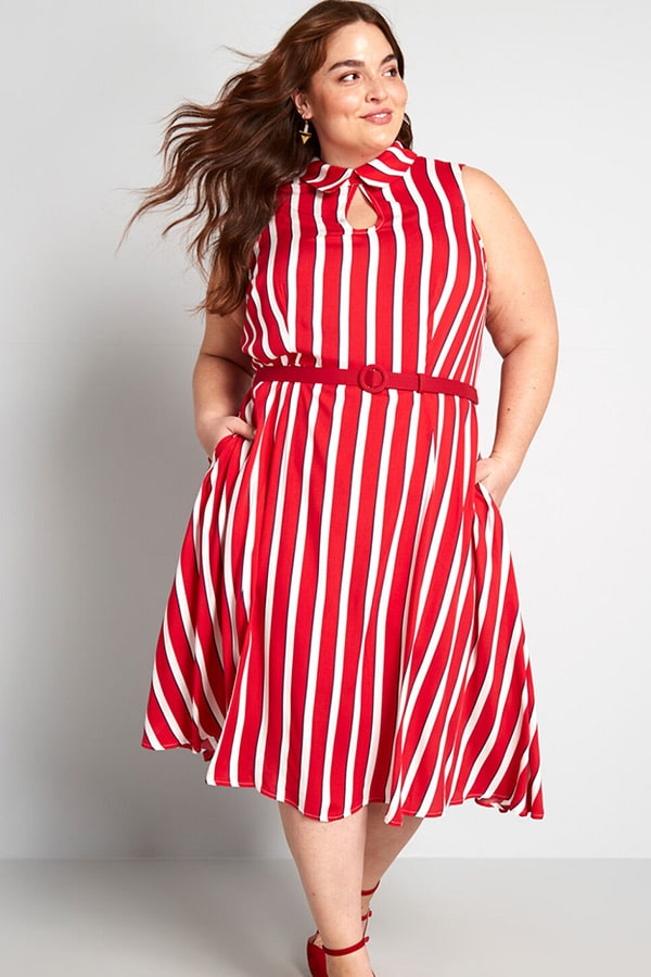 Red and white striped dress from Modcloth.