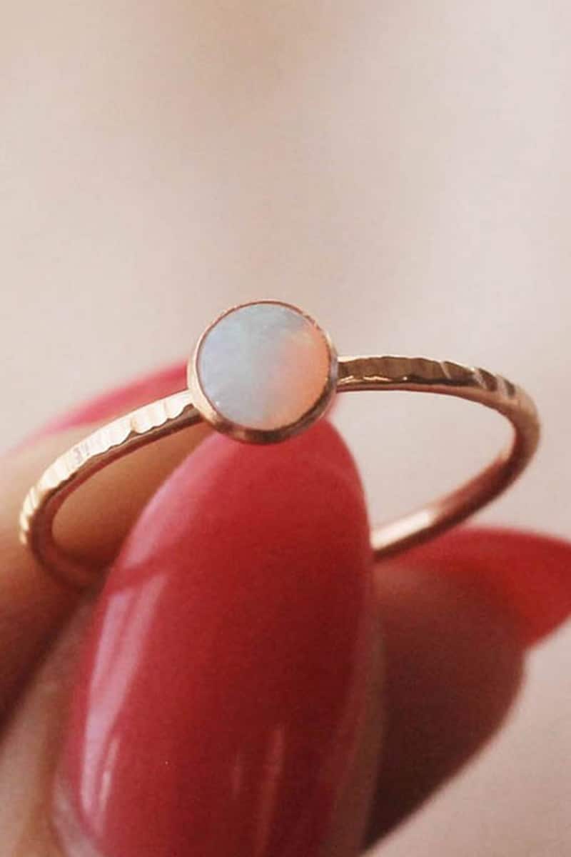 Dainty opal ring.