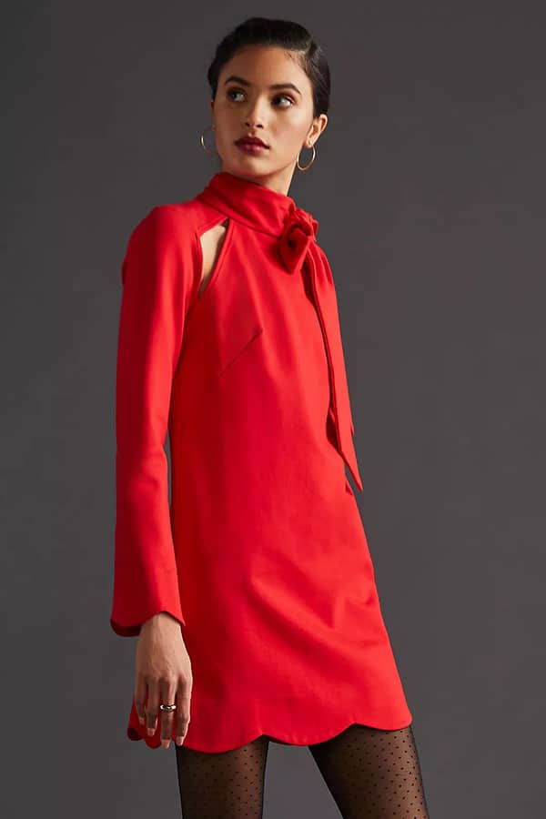 How to Dress for a Cocktail Party 1 Red dress for a cocktail party from Anthropologie.