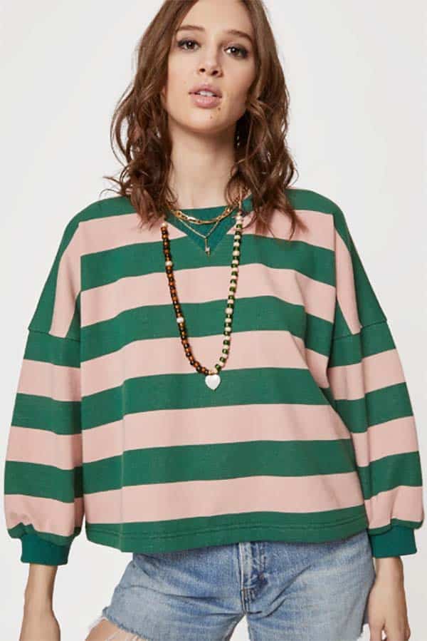 January Sales Shopping: Try These Inspiring Picks 2 Rebecca Minkoff striped sweatshirt on sale in January.