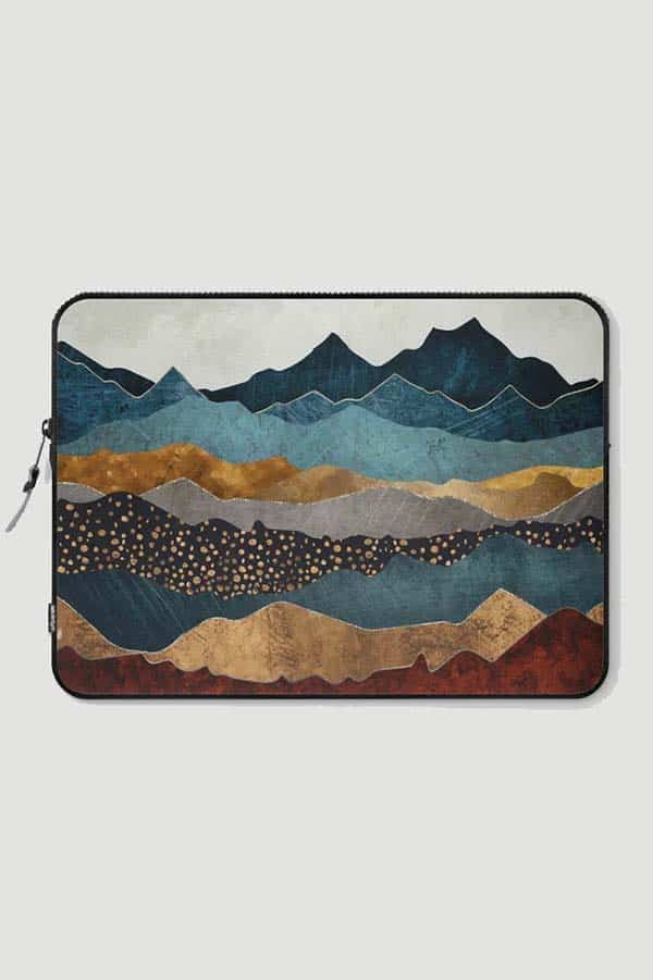 5 awesome, stylish laptop sleeves under $60 1 Laptop sleeve with landscape in muted blues and tans.