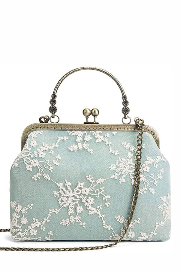 Retro Fashion: 10 Budget-Friendly Accessories + Essential Style Tips 3 Product shot of mint green vintage handbag.