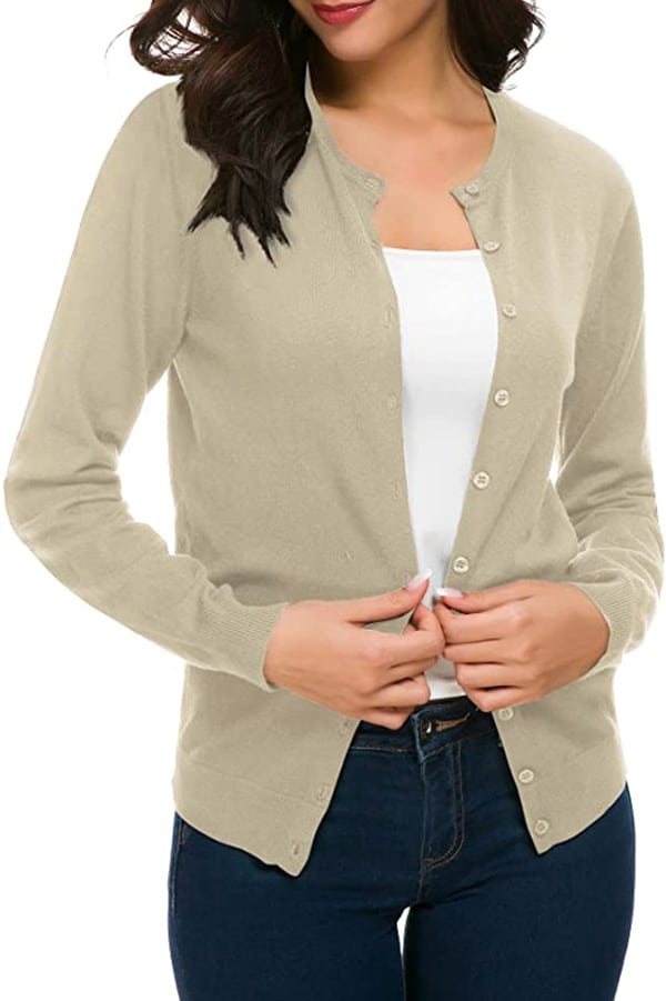 Taupe cardigan from Amazon.