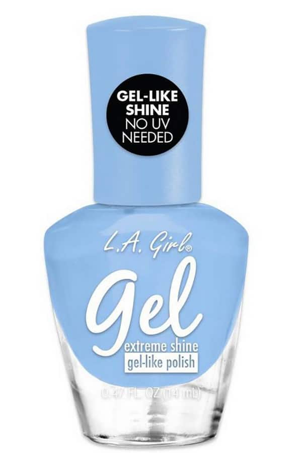 L.A. Girl blue nail polish.