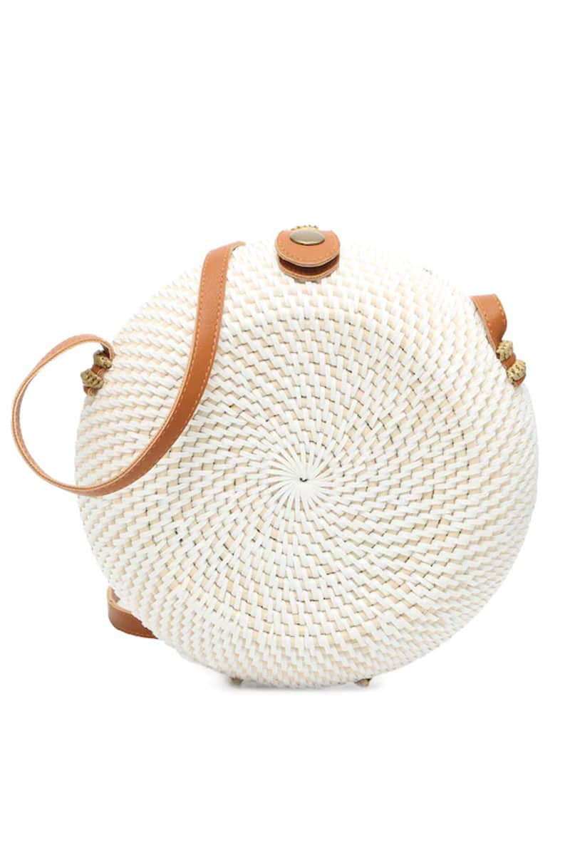 Round basket crossbody bag from DSW.