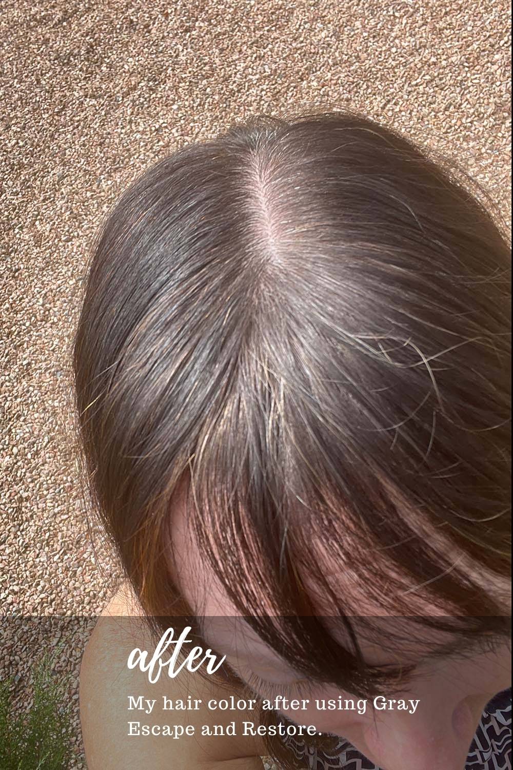 Close up of hair roots, after the strategies I used to get rid of gray hair.