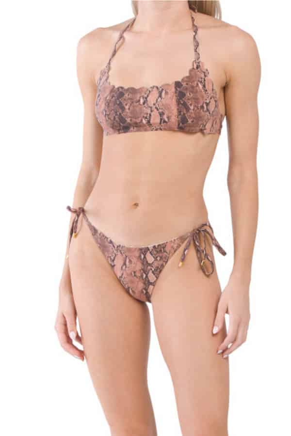 Model wearing animal print bikini from TJ Maxx.