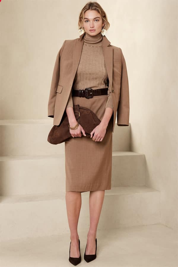 The best women's suit styles on a budget 3 Model wears suit separates from Banana Republic.