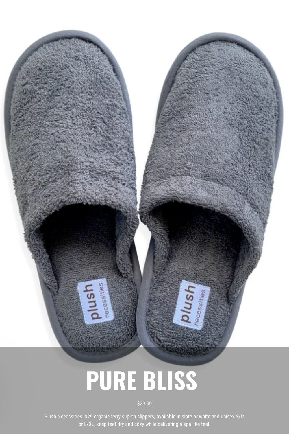 Plush gray slippers
