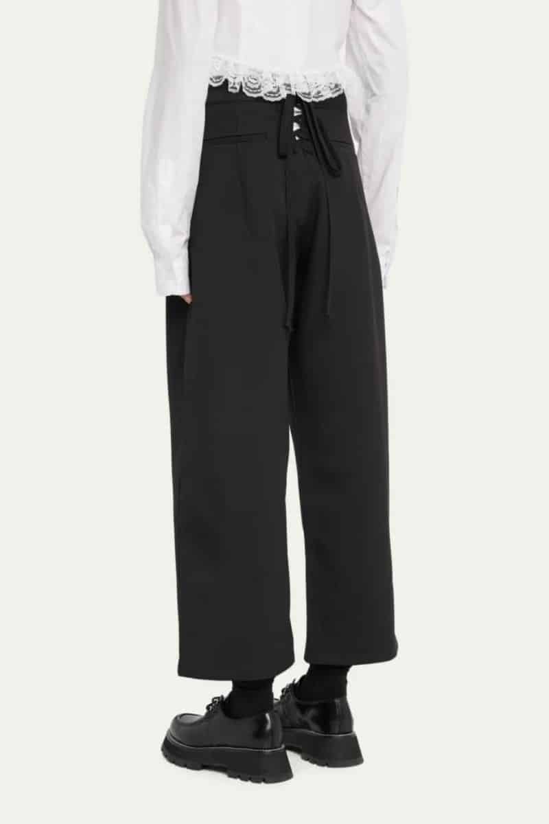 Black wide-leg trousers from the Bergdorf Goodman designer sale.