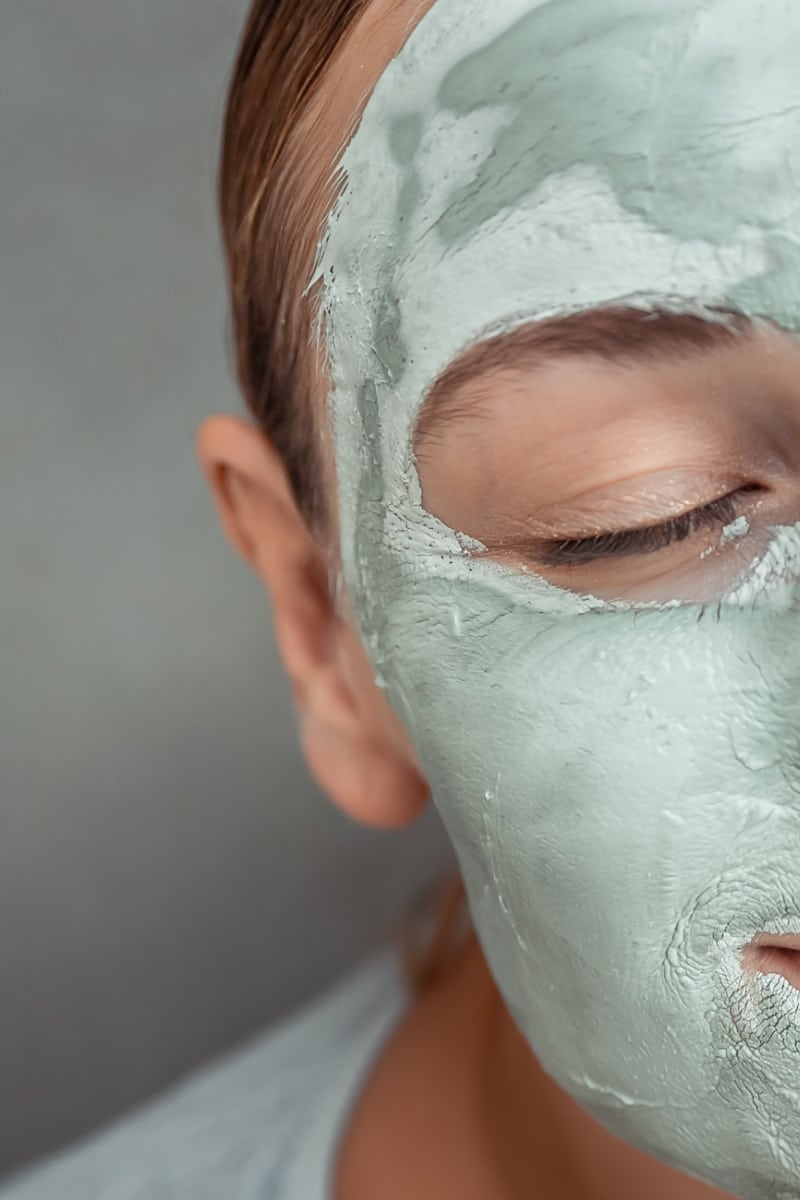 Close up of woman wearing DIY beauty mask.