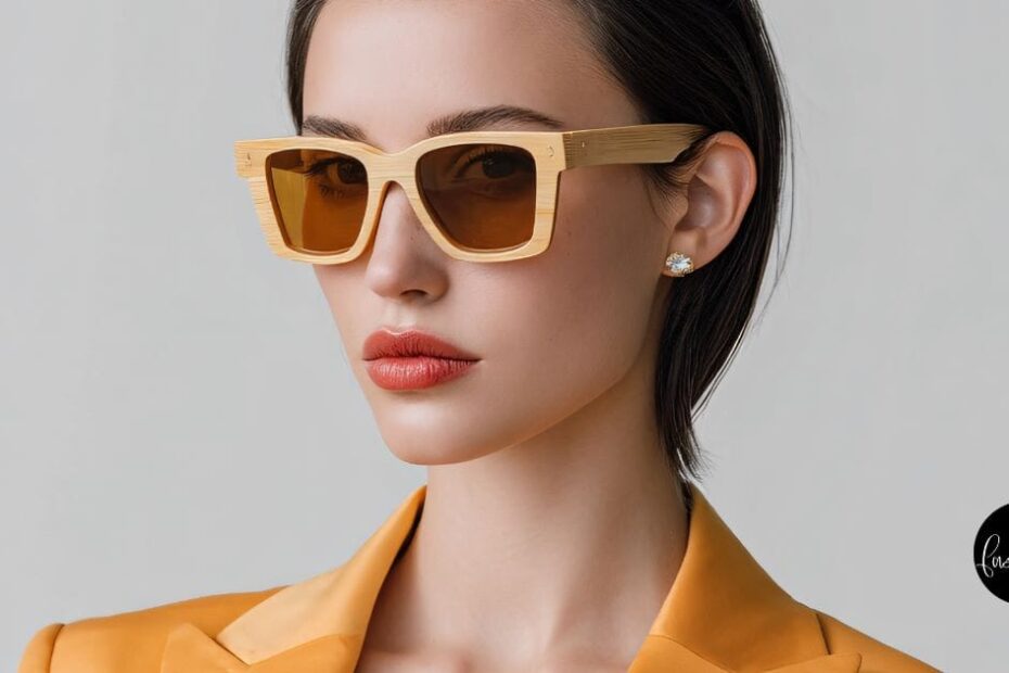 Woman wearing fashionable sunglasses