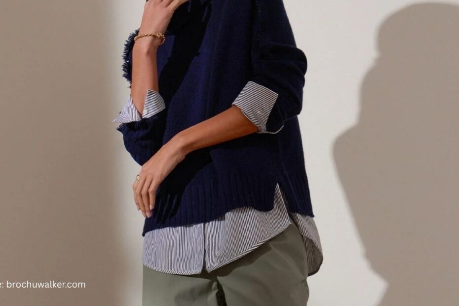 Model wearing outfit with Brochu Walker pants.