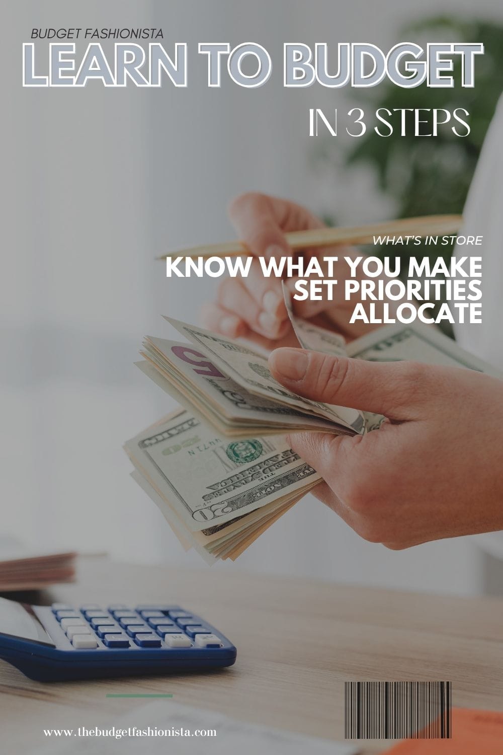 female hands holding money as if learning how to budget