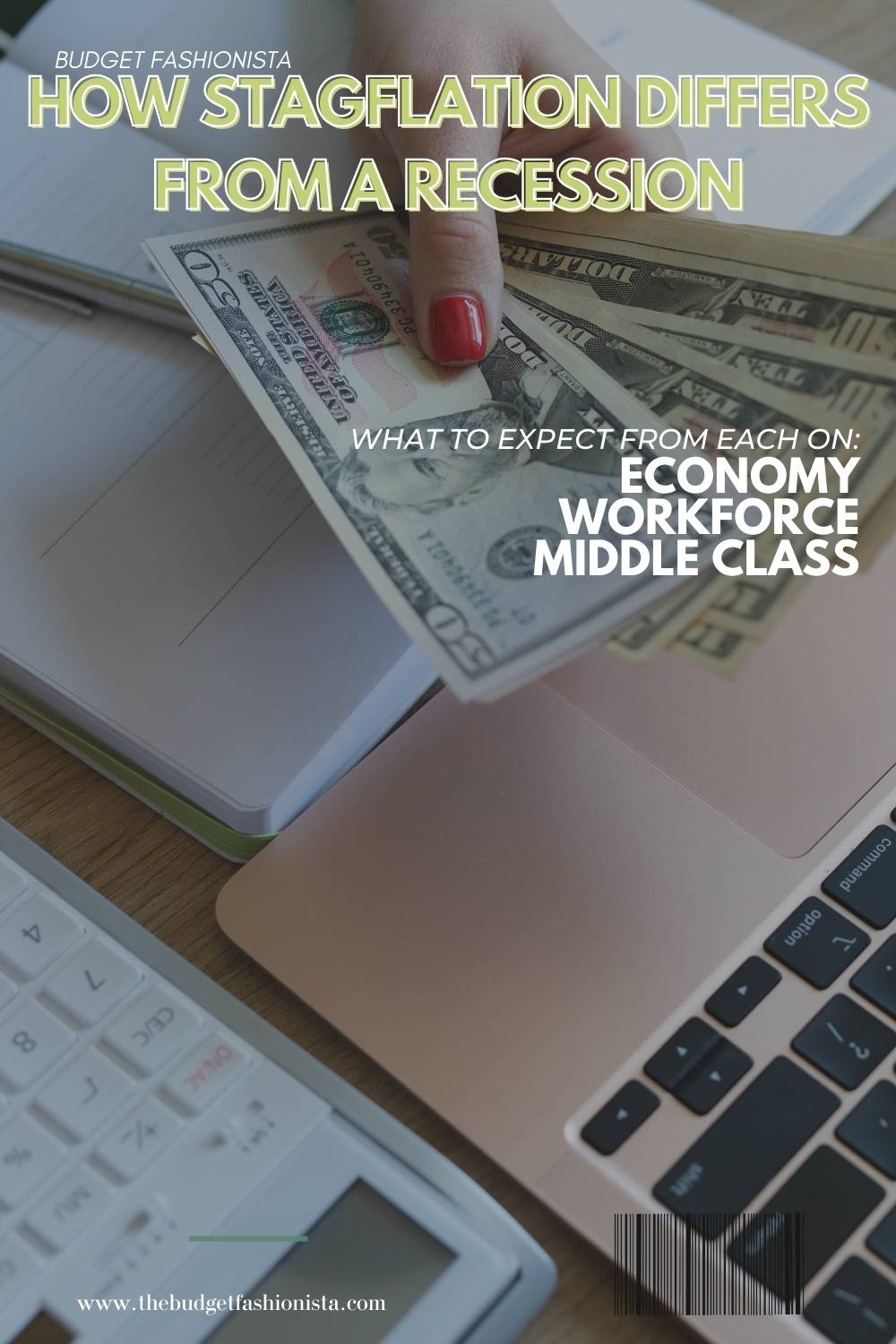 How Stagflation Differs From A Recession 1 Hand holding cash over laptop to represent stagflation and inflation