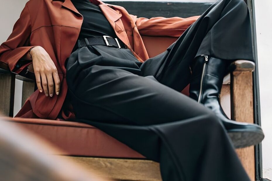 Mature woman wearing oversized style trend