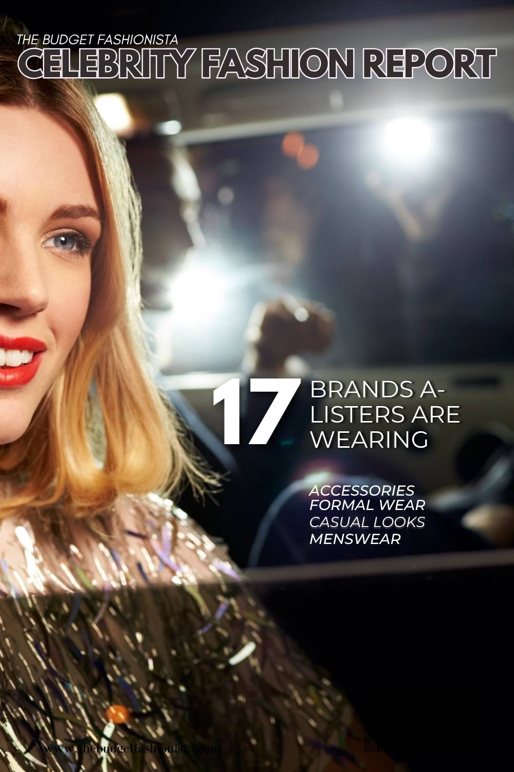Celebrity style watch: Hollywood’s best jewelry, fashion, and statement looks 1 Glamorous celebrity wearing sequined dress in car