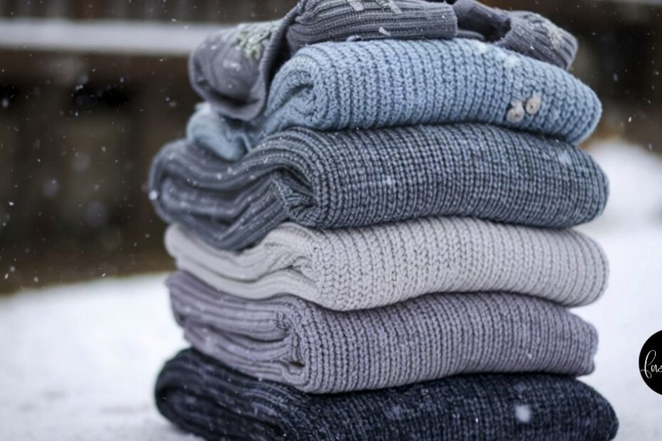 Stack of folded sweaters