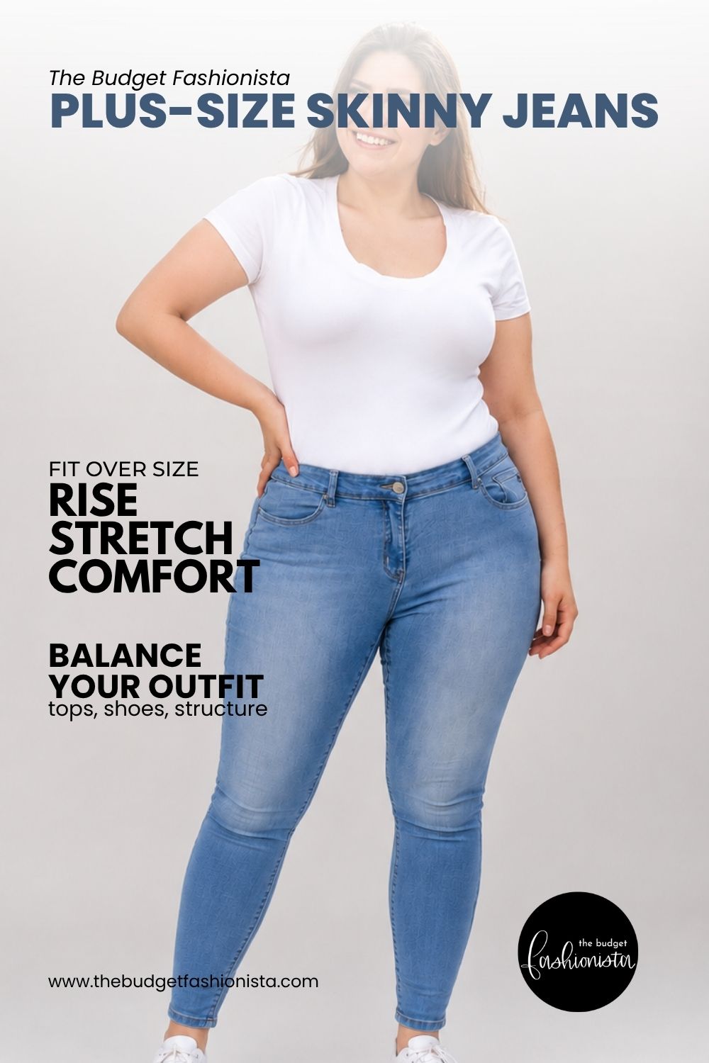 Plus-size woman wearing skinny jeans