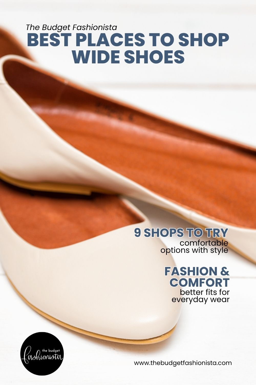 Cream wide flats for everyday comfort