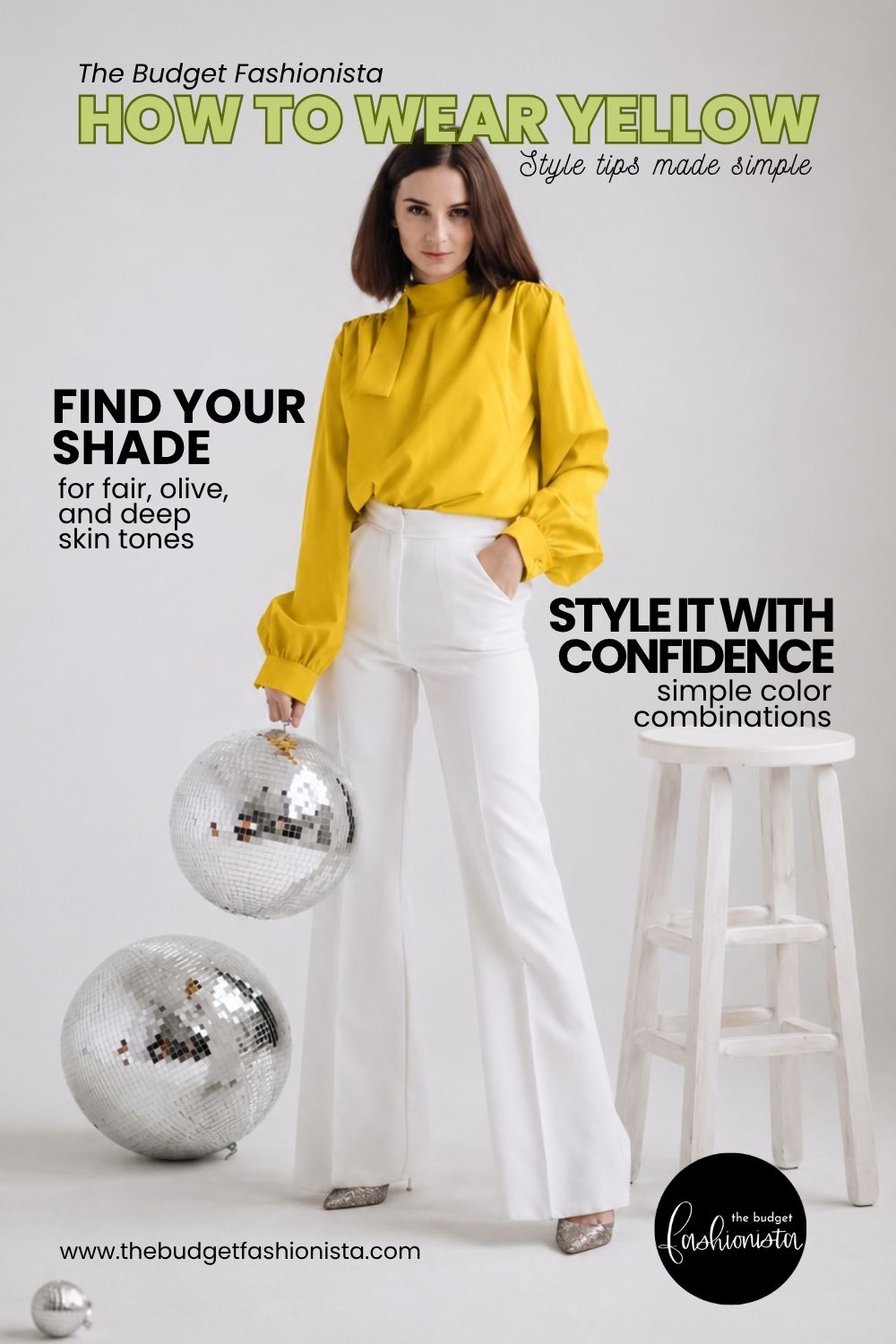 How to wear yellow: Style tips for pulling off this bold color 1 Woman wearing yellow blouse and white pants
