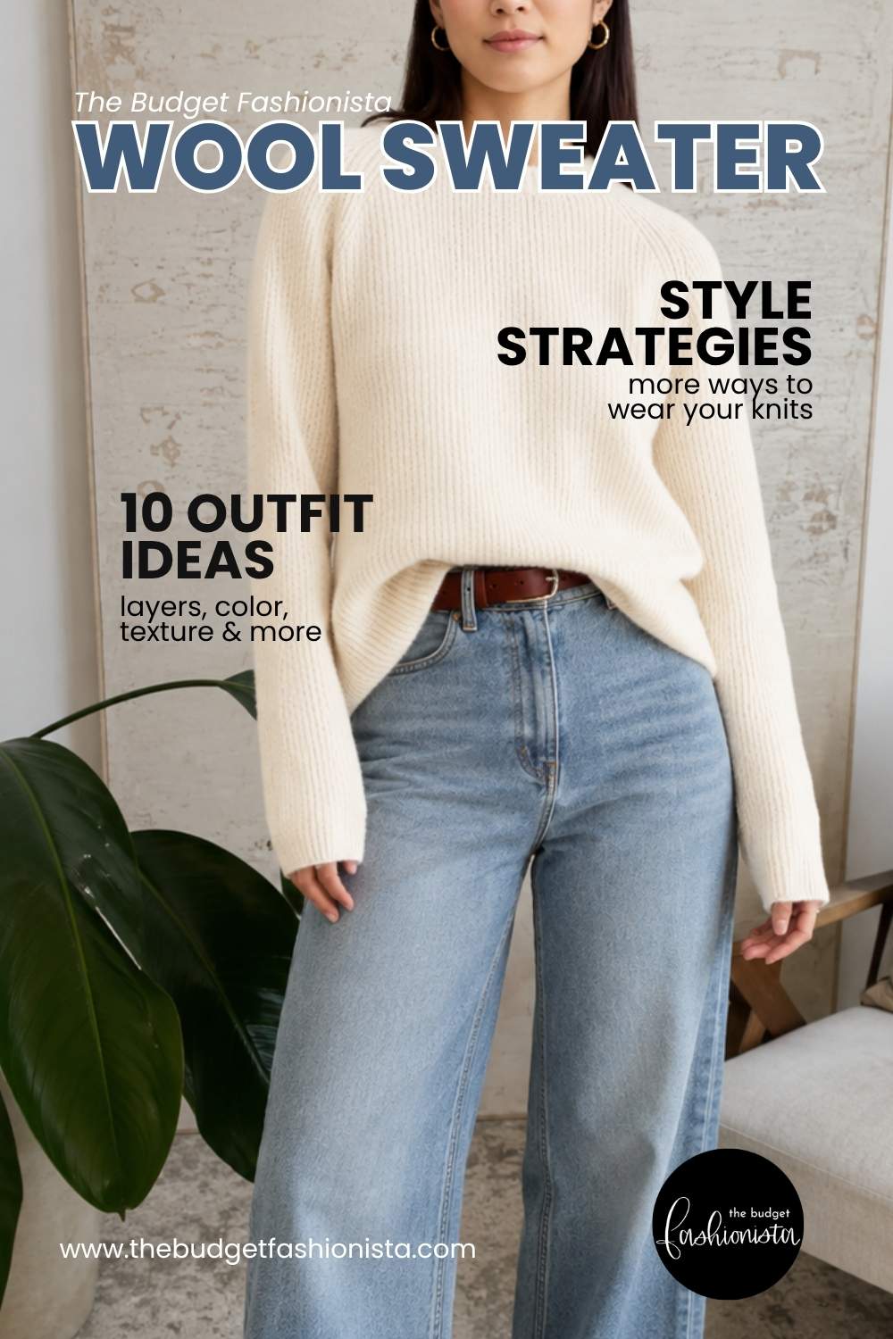 10 wool sweater outfit ideas for cozy, chic style 1 Cream wool sweater with jeans